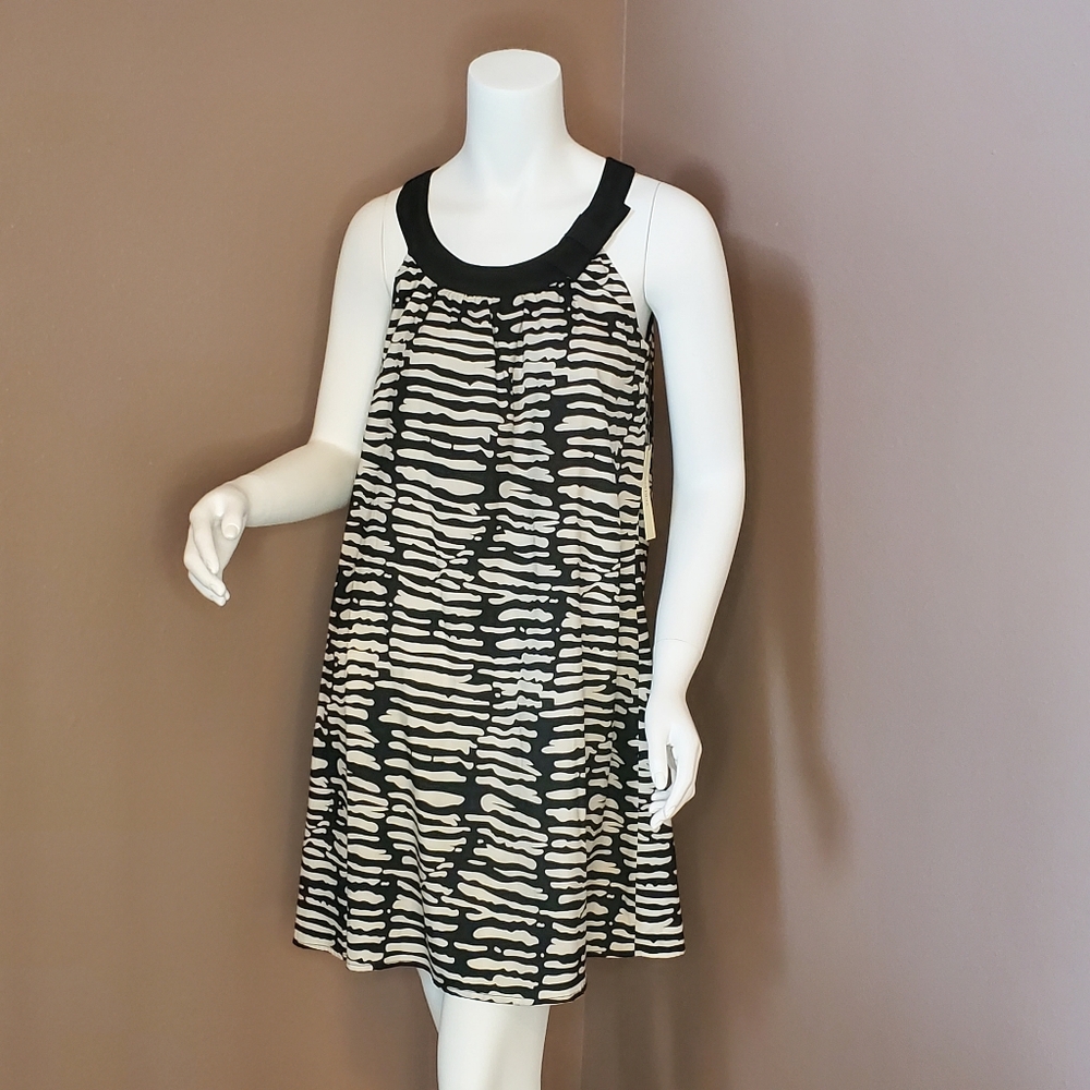 NWT VERTIGO black & white shift dress XS